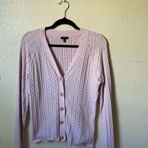 Talbots Light Pink Cable Knit Cardigan